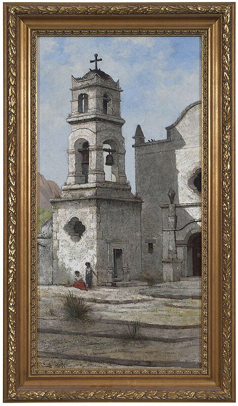 Appraisal: Edwin Deakin California - Mission Church at Juarez Mexico signed