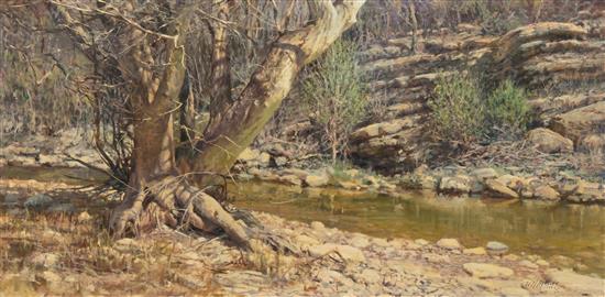 Appraisal: Sale Lot William Atkins American Wooded Creek oil on canvas