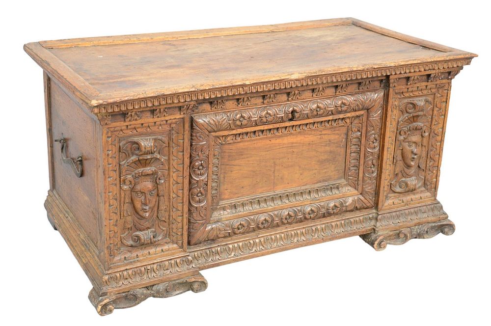 Appraisal: Walnut Cassone th or th Century having lift top and