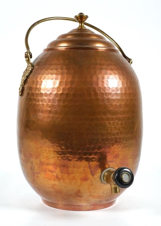 Appraisal: Old solid copper water dispenser measuring about high to top