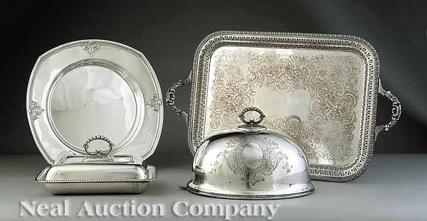 Appraisal: A Silverplate Serving Tray Entree Dish and a Silverplate Poultry