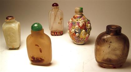 Appraisal: Group of five Chinese snuff bottles th th century