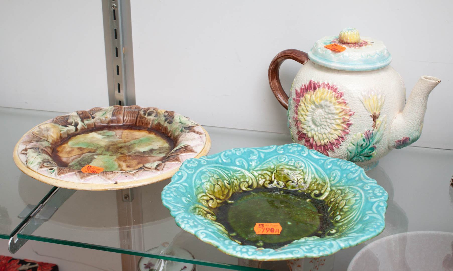 Appraisal: a Three pieces of Majolica china