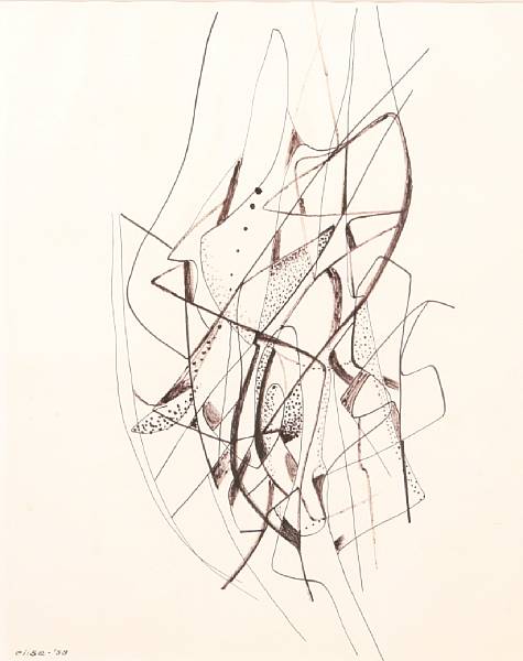 Appraisal: Elise th century Untitled Abstract Composition signed and dated 'elise