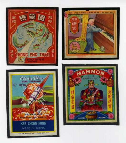 Appraisal: Lot of Firecracker Labels Includes Him Yuen Dragon Mammon and