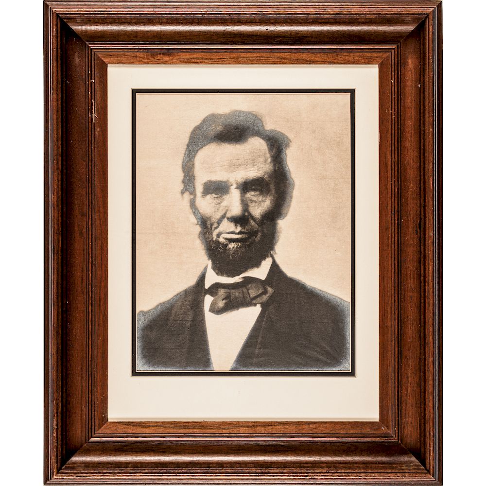 Appraisal: Alexander Gardner Silver Gelatin Copy Photograph of ABRAHAM LINCOLN by