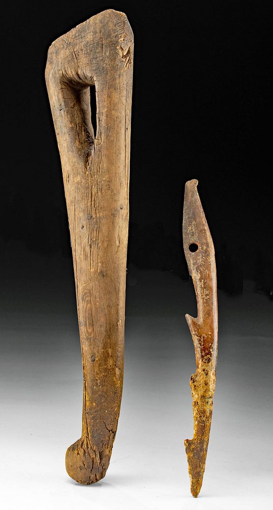 Appraisal: th C Inuit Yupik Wood Antler Tools Native American Northwestern