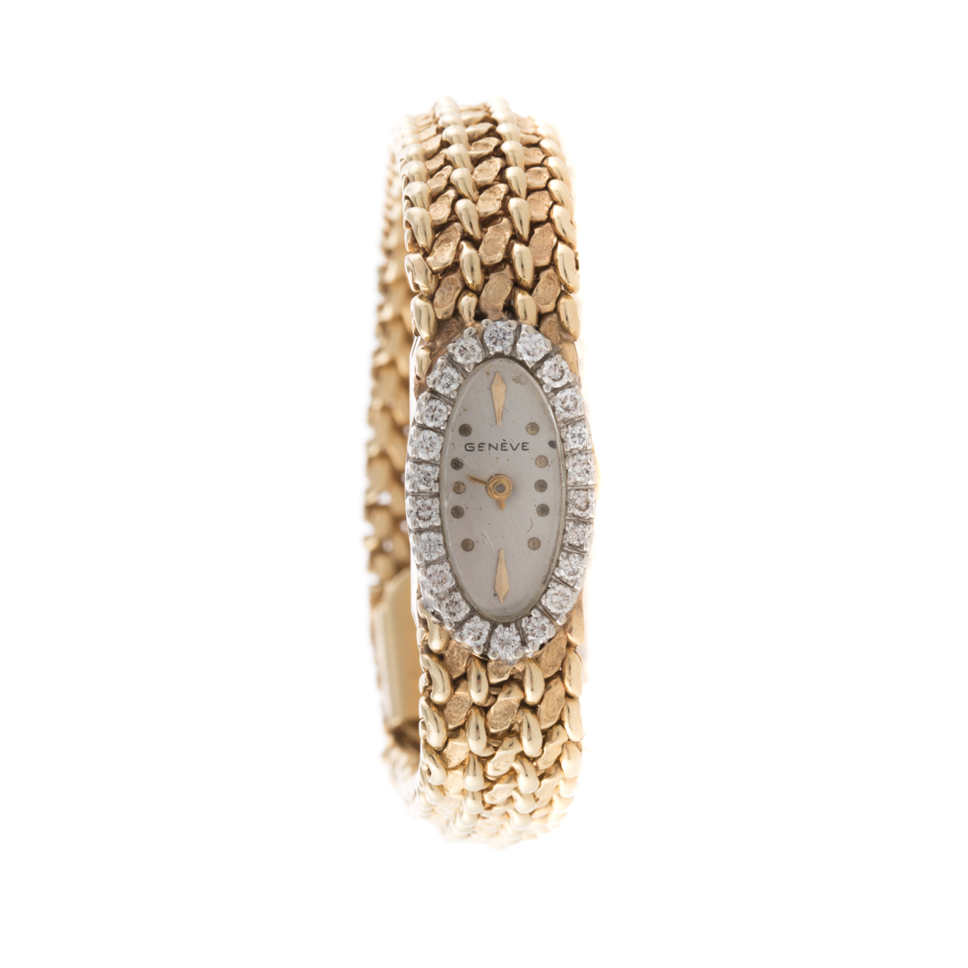 Appraisal: A Lady's K Geneve Watch with Diamonds K yellow gold