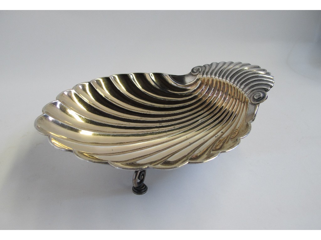 Appraisal: Norwegian silver shell shaped dish marked Thume