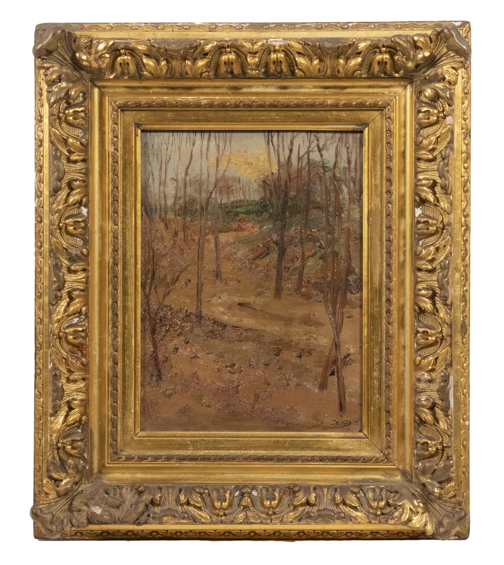 Appraisal: OIL PAINTING SIGNED 'WISE' AND DATED Scattered Trees in Autumn