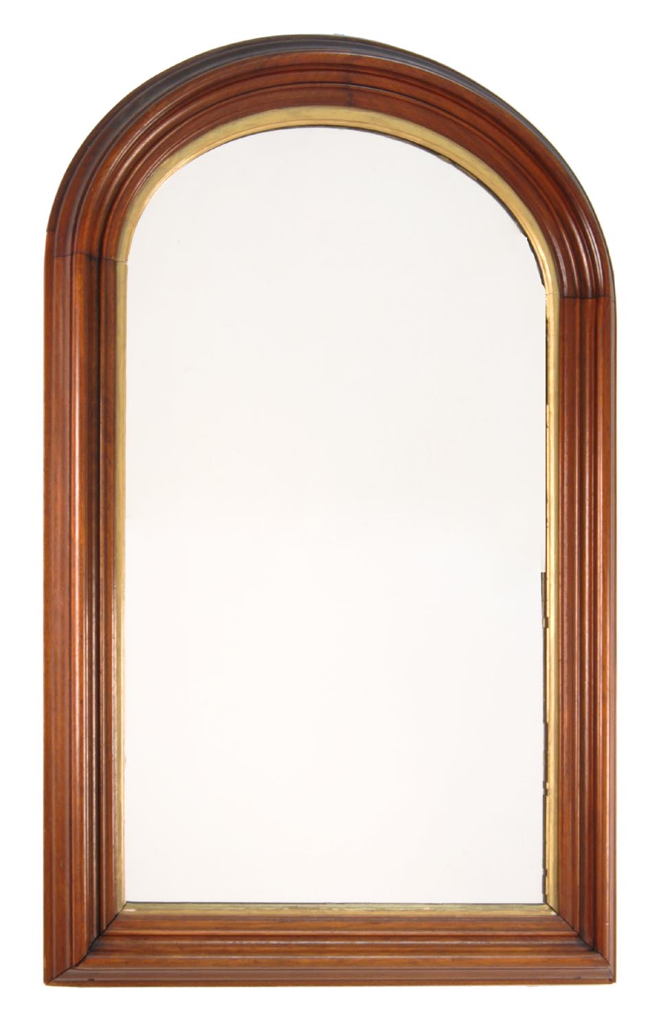 Appraisal: DOME-TOP VICTORIAN MIRROR in walnut with gilt liner Height