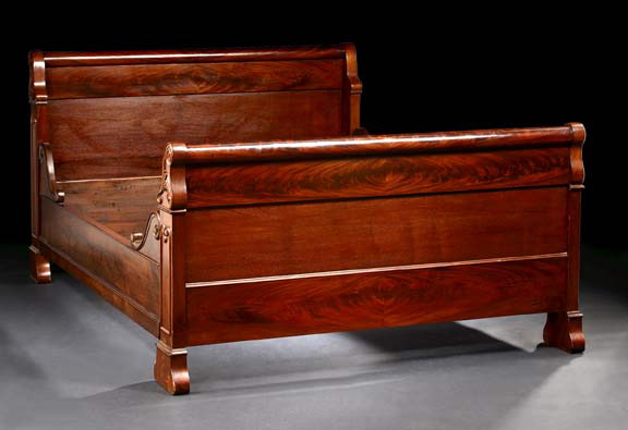 Appraisal: American Restauration Mahogany Sleigh Bed third quarter th century the