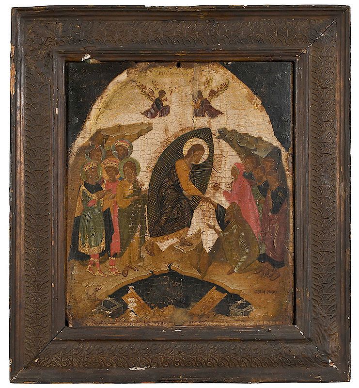 Appraisal: Angelos Akotantos Cretan th century Anastasis Descent into Hell signed