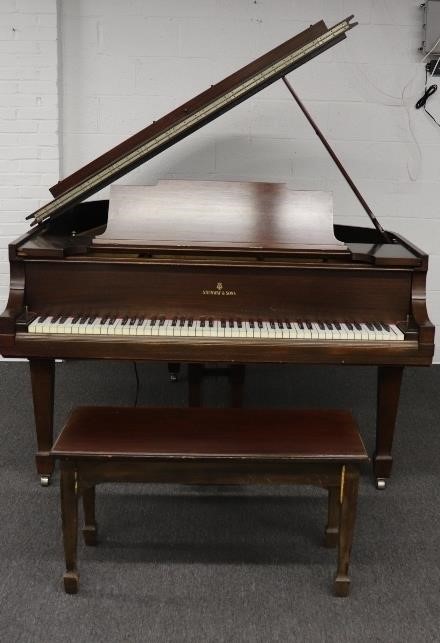 Appraisal: Steinway Sons mahogany baby grand piano serial M- with humidifier