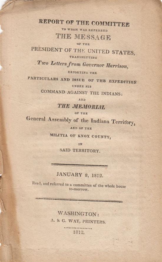 Appraisal: AMERICAN INDIANS Report of the Committee Transmitting Two Letters from