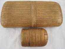 Appraisal: A th century straw work prisoner of war cigar case