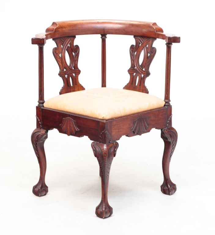 Appraisal: Late th century mahogany Pierce splats fluted columns ball and