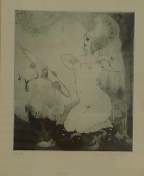 Appraisal: NORMAN LINDSAY TOILET FACSIMILE ETCHING NO X CM NORMAN LINDSAY