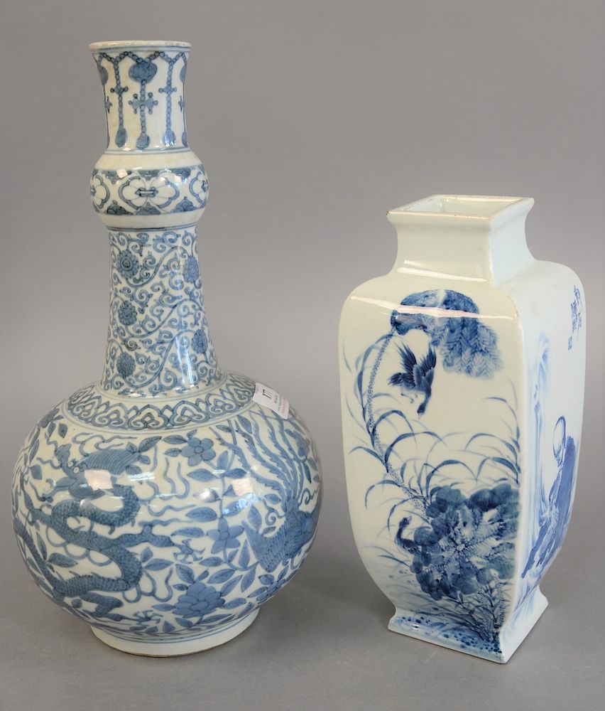 Appraisal: Two Chinese blue and white porcelain vases ht in double