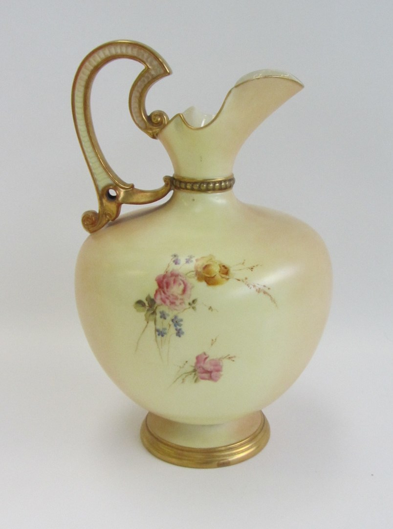 Appraisal: A Royal Worcester ewer by Edward Raby circa bulbous form