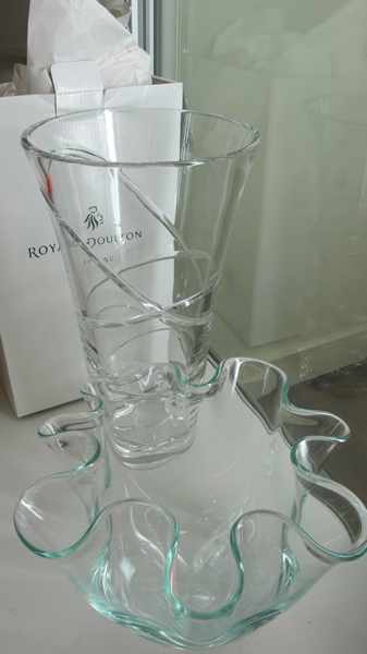 Appraisal: BOXED ROYAL DOULTON CRYSTAL VASE AND GLASS BOWL