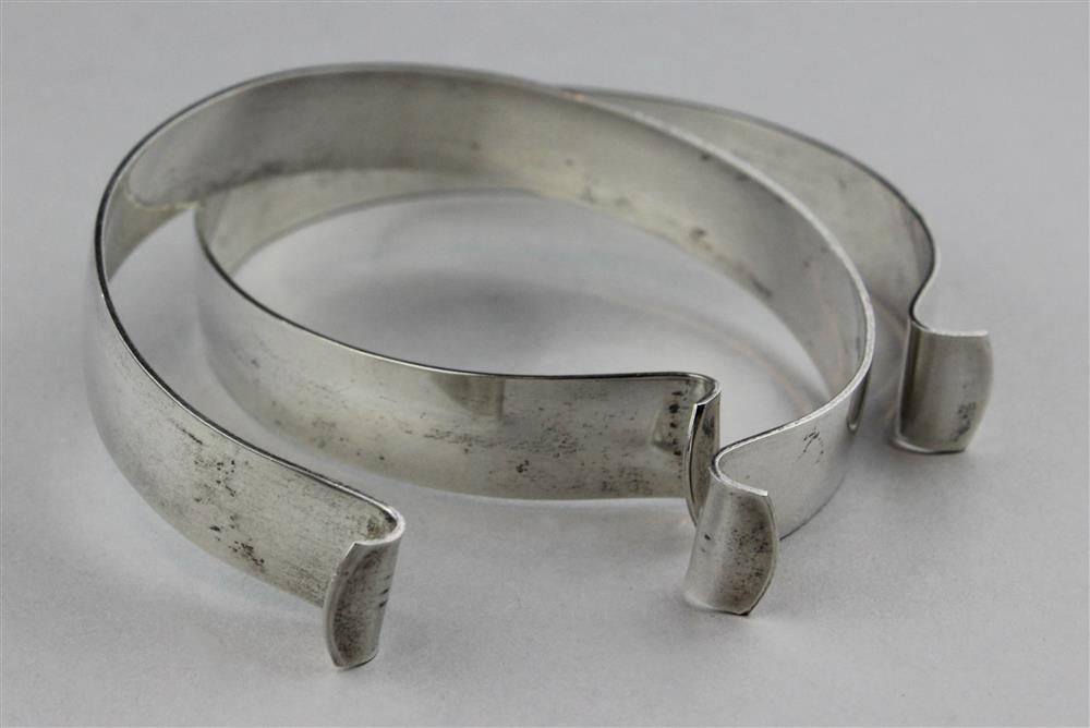 Appraisal: PAIR OF TIFFANY CO HIS AND HERS SILVER BANGLES in