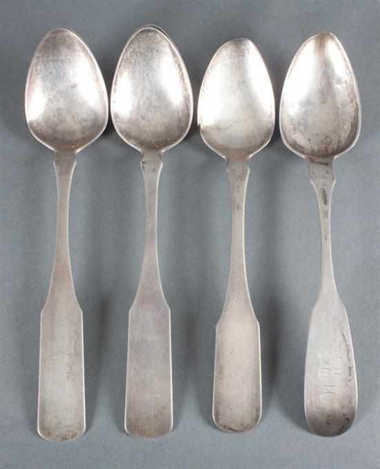 Appraisal: Four American coin silver tablespoons first half - th century