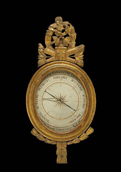 Appraisal: A Louis XVI giltwood weather station fourth quarter th century