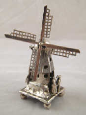 Appraisal: A late th century antique Dutch miniature silver windmill by