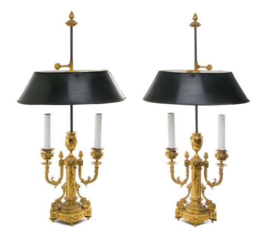 Appraisal: Sale Lot A Pair of Louis XVI Style Gilt Bronze