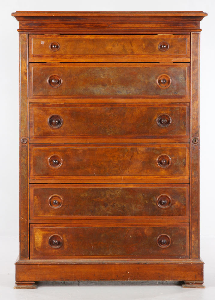 Appraisal: - th C Victorian Chest th century Victorian six drawer