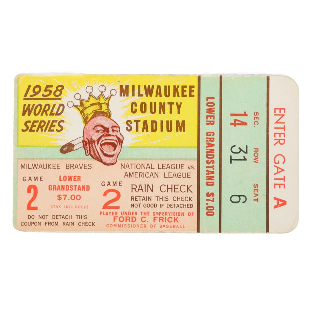 Appraisal: WORLD SERIES GAME TICKET STUB MICKEY MANTLE HR'S World Series