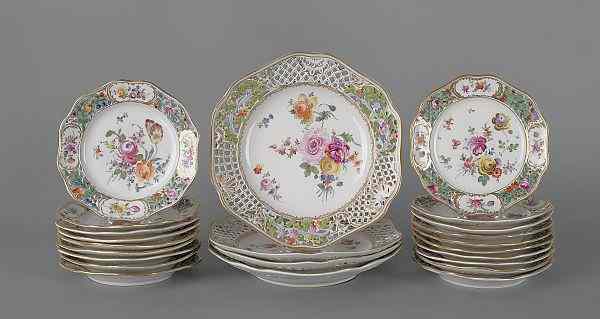 Appraisal: Carl Thieme reticulated porcelain plates - dia and - dia