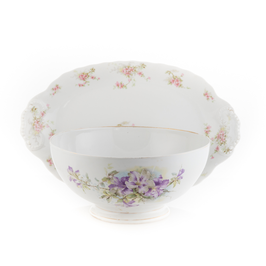 Appraisal: Limoges porcelain platter and a Schachtel bowl Limoges platter -