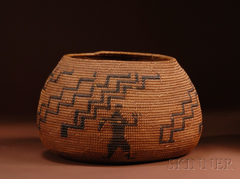 Appraisal: California Coiled Basketry Bowl c tapered toward the rim and