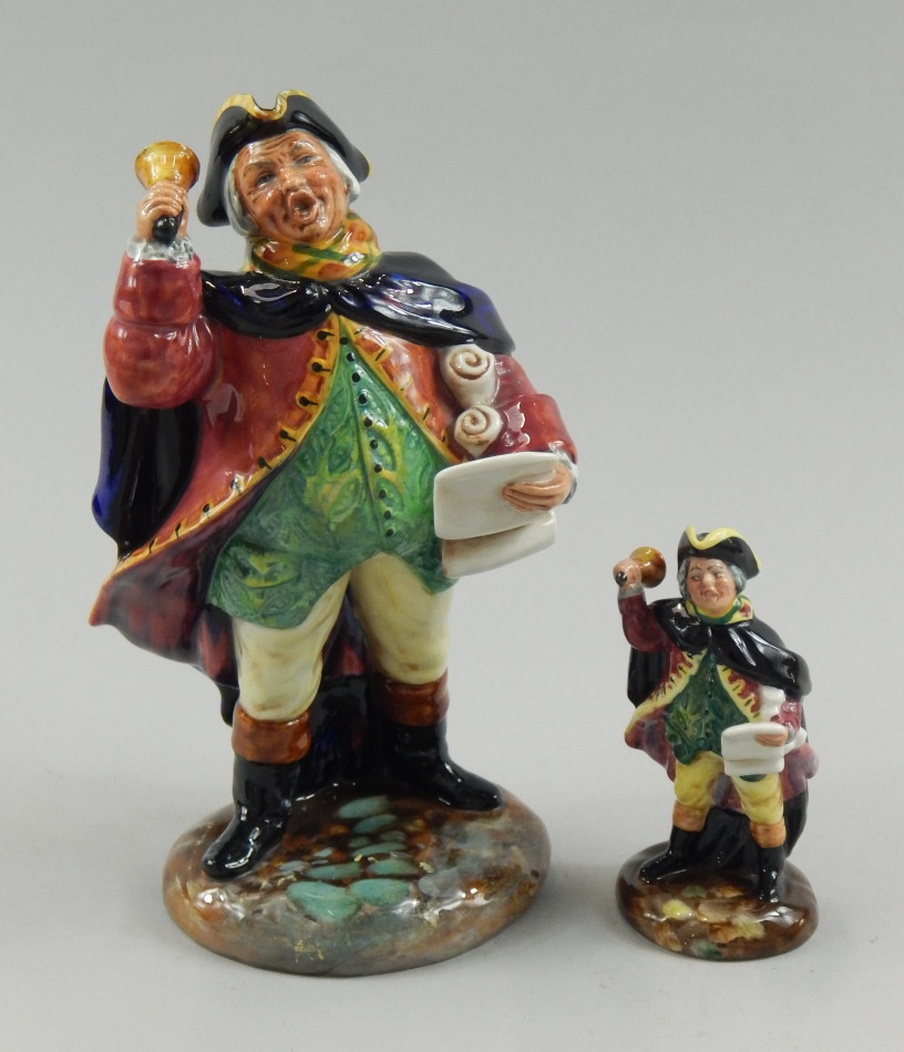 Appraisal: Two Royal Doulton porcelain figures of the Town Crier HN