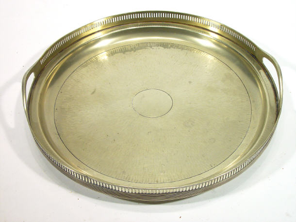 Appraisal: Art Deco silver plated two handled drinks tray with pierced