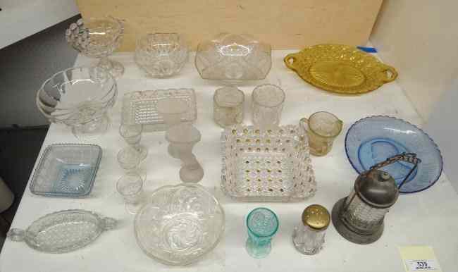 Appraisal: Misc lot glassware including Ulysses S Grant plate pickel castor