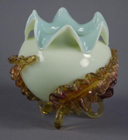 Appraisal: Victorian Rose BowlCirca 's Attributed to Stevens and Williams Cased