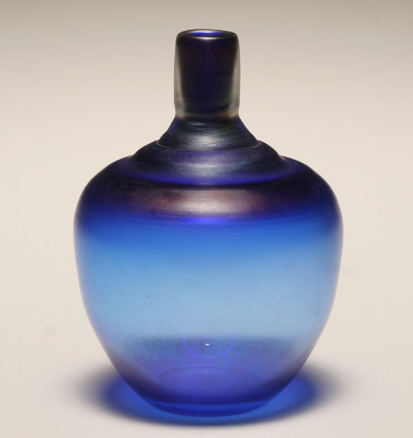 Appraisal: Kosta Swedish blue iridescent art glass vase by Bertil Vallien