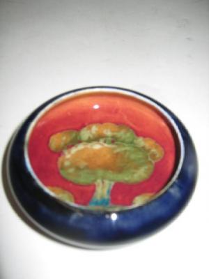 Appraisal: A MOORCROFT POTTERY DISH c of circular form with inverted