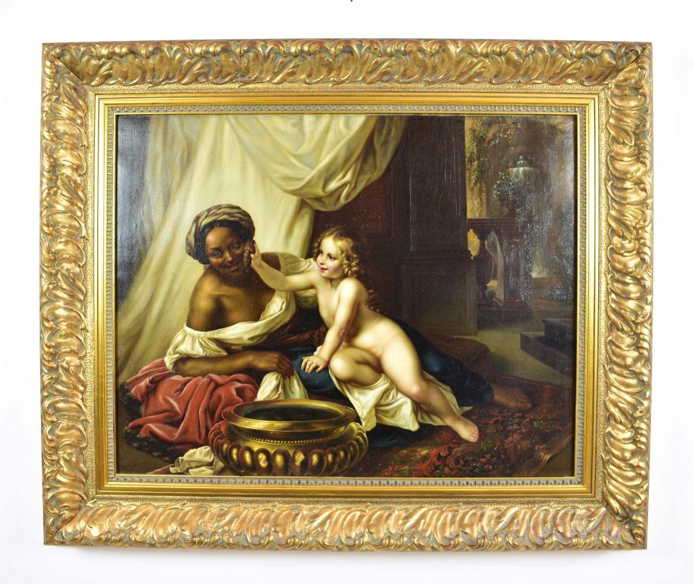 Appraisal: AUSTRIAN SCHOOL TH CENTURY PAINTINGAfrican Woman with a European Child