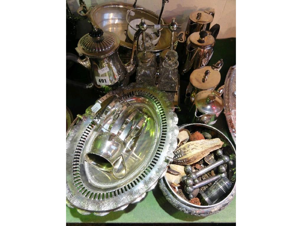 Appraisal: A quantity of plated wares including an oval basket with