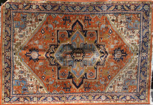 Appraisal: Semi-antique Oriental rug ' x ' Some wear to fringe