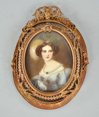 Appraisal: A Miniature Portrait Signed Thoen Portrait of Frau Von Thoen