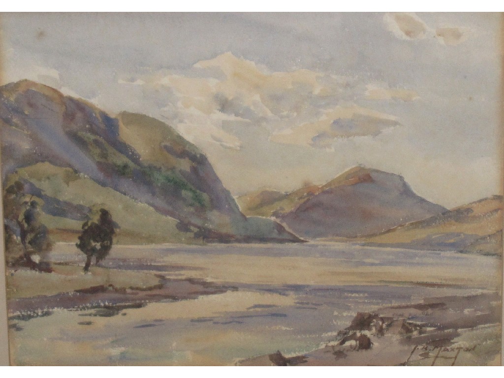 Appraisal: JOHN KIDD MAXTON Watercolour loch scene signed