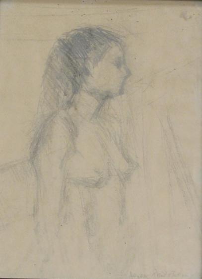 Appraisal: DERRICK MIDDLETON A female nude signed and dated pencil sketch