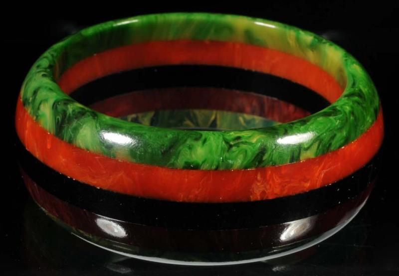 Appraisal: Bakelite Multi-Colored Bracelet Description Includes five bands of color two