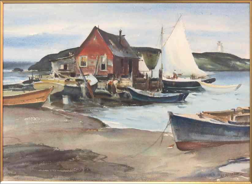 Appraisal: JAMES MILTON SESSIONS - ROCKY POINT CONN Watercolor signed ''x