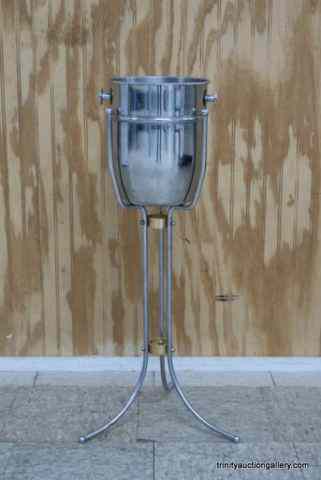 Appraisal: Stainless Steel Champagne Wine Ice Bucket StandIs a nice modern